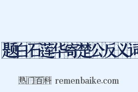 题白石莲华寄楚公反义词是什么意思的图片